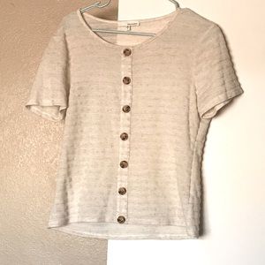 LAST CALL june & hudson creme color shirt w/ front buttons